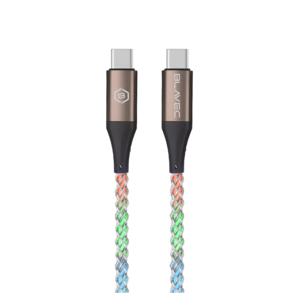USB-C към USB-C кабел Blavec ,60W, 3A, 1m (CNE-CC3L1), светещ
