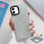 iPhone 11 Glitter епоксиден удароустойчив калъф за телефон /бял/
