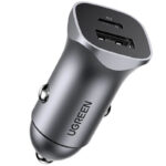 12-24V Зарядно за кола Ugreen CD130, 30W, 3A, 1 x USB-A - 1 x USB-C /сиво/ - Image 2