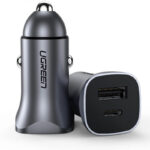 12-24V Зарядно за кола Ugreen CD130, 30W, 3A, 1 x USB-A - 1 x USB-C /сиво/ - Image 3