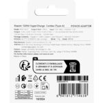 Xiaomi Зарядно, 120W, 6A, 1 x USB-A, с USB-C кабел /бяло/ BHR9462EU - Image 2