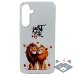 Samsung A55 Калъф Калъф LOVErs - лъвове /бял/