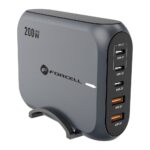 Forcell F-Energy GaN III 3 Настолно зарядно устройство USB C + 2 x USB A QC4.0 PD 5A 200W VT-51 /сиво/