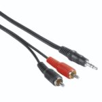 HAMA аудио кабел 3,5 mm жак мъжко - 2 x Чинч мъжко, 2м /черен/