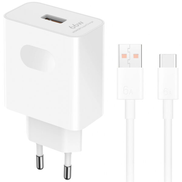 Honor HN-200330E00 Зарядно с USB-C кабел, 66W, 3.3A, 1 x USB-A /бяло/ 5503ABQX