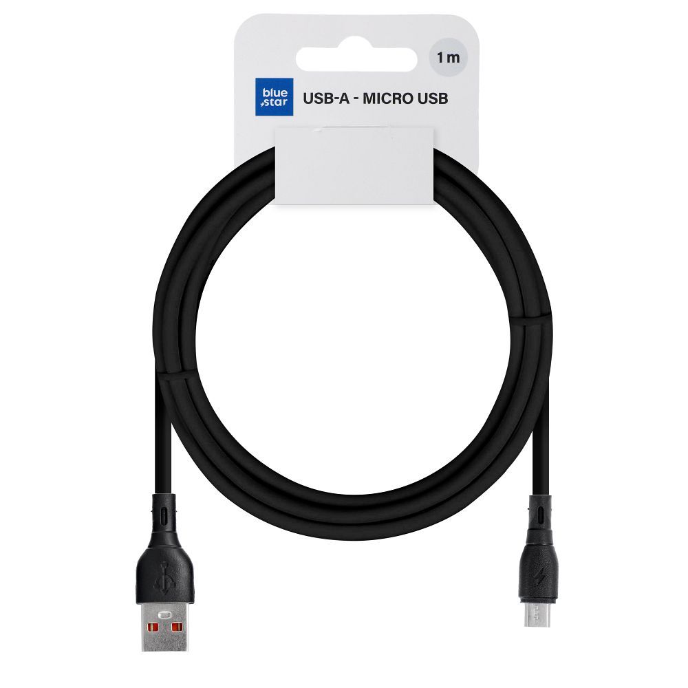 vensfon-kabel-blue-star-1m Кабел Blue Star USB A към Micro USB 2A ECO 1m PJ68-23-2 /черен/ - Image 1