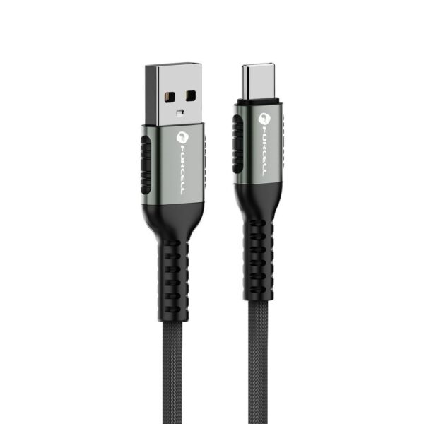 Кабел USB A към USB C Forcell F-Energy QC4.0 3A 66W Cafule 1,2m C256 /черен/