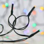 100 LED опалови лампички EUROLAMP - 3мм, адаптор 31V, зелен кабел IP44