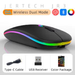 Презареждаема Bluetooth оптична мишка JerTech JR3, 2.4Ghz Комбинирана мишка с Bluetooth + USB донгъл - Image 2