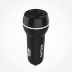 12V Philips Бързо зарядно за кола с 2 USB Порта 3,1 A - 15.5 W DLP2357U/10 Включен кабел с micro USB /черно/ - Image 2