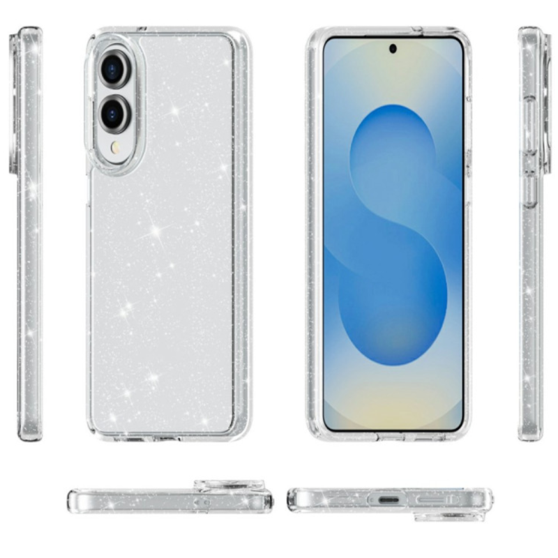 vensfon-s25edge Samsung S25 Edge Crystal Case /прозрачен силиконов кейс с вградени брокатени частици/ - Image 1