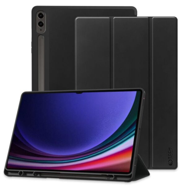 Samsung Galaxy Tab S9 FE+ Plus 12.4" X610 / X616B Затваряем Силиконов калъф Tech-Protect SC PEN / с място за писалка /- Черен
