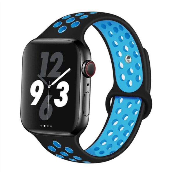iWatch 38/40mm - Силиконова каишка - Черно/Синя