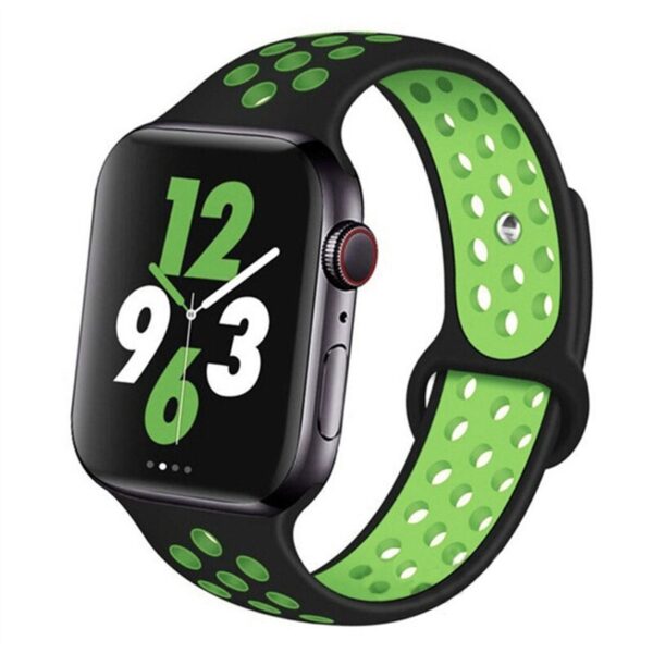 iWatch 38/40mm - Силиконова каишка - Черно/Мента