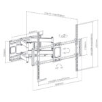 60" - 120" Стойка за телевизор Brateck за монтаж на стена, Heavy-duty, въртяща, LM HD FUL TV 60 120 - Image 6