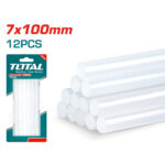 Силиконови пръчки за топло лепене TOTAL, прозрачни, Ø 7mm x 10cm /12 броя/