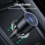 12-24V Зарядно за кола Ugreen 130W, USB-A + 2xUSB-C, графит - EC705 / 35025 - Image 5
