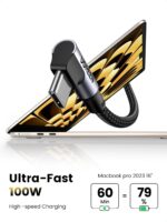 UGREEN кабел USB-C към USB-C под ъгъл, 100W, PD Fast Charging 90 Degree, 1м /черен/ - Image 7