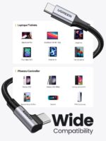 UGREEN кабел USB-C към USB-C под ъгъл, 100W, PD Fast Charging 90 Degree, 1м /черен/ - Image 2