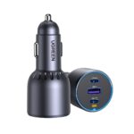 12-24V Зарядно за кола Ugreen 75W, USB-A + 2xUSB-C, графит - EC703 / 35024