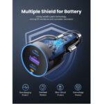 12-24V Зарядно за кола Ugreen 75W, USB-A + 2xUSB-C, графит - EC703 / 35024 - Image 3