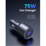 12-24V Зарядно за кола Ugreen 75W, USB-A + 2xUSB-C, графит - EC703 / 35024 - Image 4