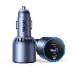 12-24V Зарядно за кола Ugreen 130W, USB-A + 2xUSB-C + кабел C-C /графит/ - EC705 / 55511