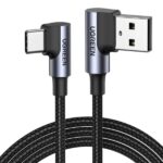 UGREEN кабел A-C, 1m, 3A, Angled - US176 / 20856 /сив/