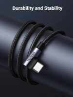 UGREEN кабел A-C, 1m, 3A, Angled - US176 / 20856 /сив/ - Image 2