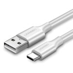 Кабел UGREEN US287 USB-A-Type-C , 1м, 3A, Nickel plating /бял/ -  60121