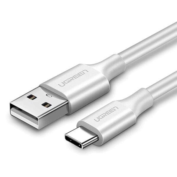 Кабел UGREEN US287 USB-A-Type-C , 1м, 3A, Nickel plating /бял/ -  60121
