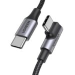UGREEN кабел USB-C към USB-C под ъгъл, 100W, 2м, Right angled /сив/ - Image 2