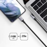 UGREEN кабел USB-C към USB-C под ъгъл, 100W, 2м, Right angled /сив/ - Image 4