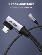 UGREEN кабел A-C, 1m, 3A, Angled - US385 / 20299 /сив/ - Image 3
