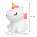 Нощна лампа Nimbo Silicone Fluffy unicorn, PAT, 3-whites, USB /бяла/ - Image 2