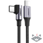 UGREEN US255 кабел USB-C към USB-C под ъгъл, 60W, 3A, 3m /сив/