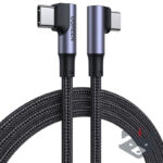 UGREEN US323 Ъглов кабел за бързо зареждане USB-C към USB-C, 60W, 3A, 1 м /черен/