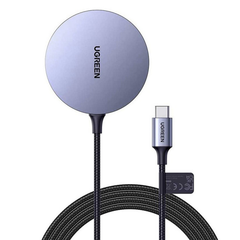 vensfon-wireless-ugreen-cd245-15w-1-67a Безжично зарядно устройство UGREEN CD245, 15W, 1.67A, /сиво/ - Image 1