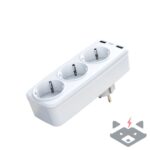 Разклонител Smart Plug XO, 3 Гнезда + 2USB-A, WL08 /бял/