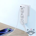 Разклонител Smart Plug XO, 3 Гнезда + 2USB-A, WL08 /бял/ - Image 3