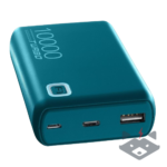 10000 mAh Външна батерия/ Преносима батерия/ Power bank Cellularline ESSENCE Turbo PD /зелена/