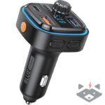 Blue Power BT FM трансмитер и зарядно за кола BPBCC08, 2 x USB-A - 1 x USB C - 1 x microSD /черен/