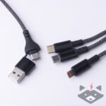 66W - 1,0 m Кабел USB + Type C Maxlife ALLin1 Lightning + 2x USB-C   /черен/ - Image 4