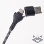 66W - 1,0 m Кабел USB + Type C Maxlife ALLin1 Lightning + 2x USB-C   /черен/ - Image 5