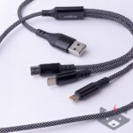 66W - 1,0 m Кабел USB + Type C Maxlife ALLin1 Lightning + 2x USB-C   /черен/ - Image 6