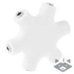 Аудио сплитер за слушалки, 3.5 mm, кабел + 6 конектора /бял/ - Image 4