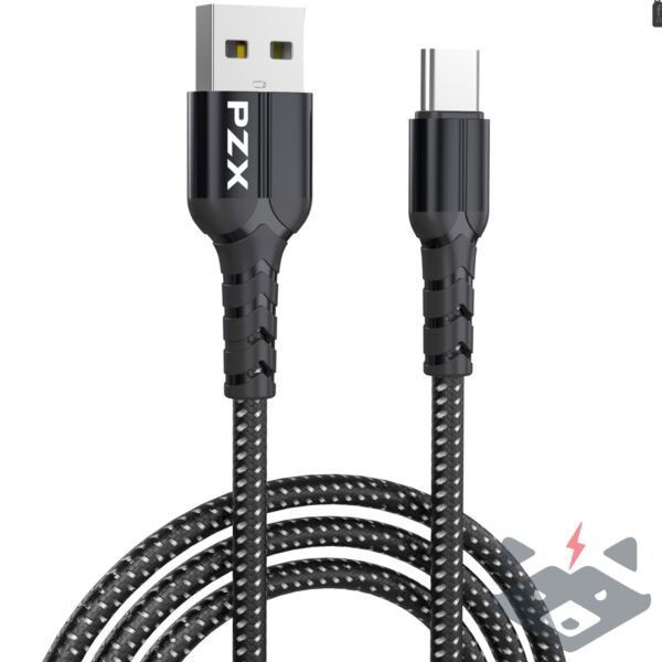 3А - 1метър Кабел плетен /USB – Type C/ PZX V146s