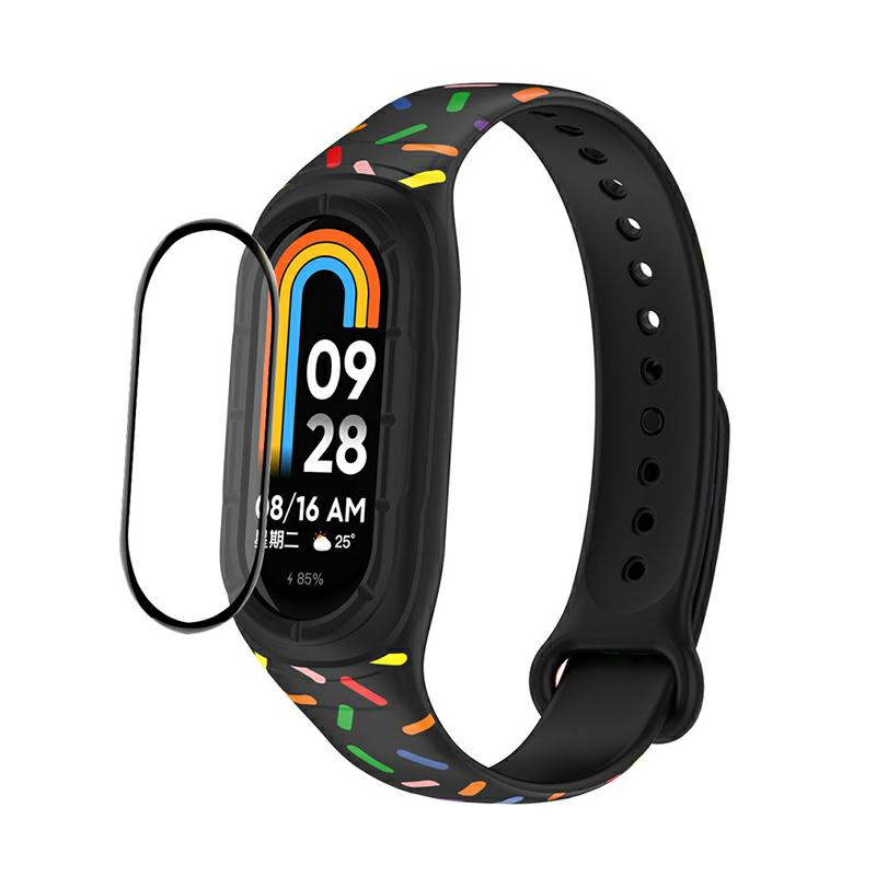 vensfon001436-109748 XIAOMI BAND 8 удароустойчив силиконов протектор 3D Tempered Pet Glass - Image 1