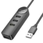 USB HUB 2.0 Borofone DH5- 4 usb порта/черен/