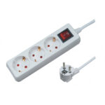 Разклонител с ключ, 3 гнезда, 3x1.5mm², 3 m, LTG G03MK3 /бял/